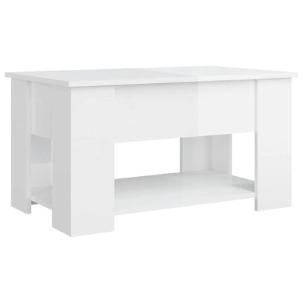 Soffbord vit högglans 79x49x41 cm konstruerat trä