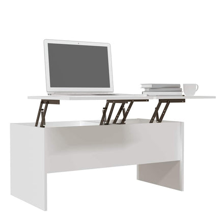 Soffbord vit 102x50,5x46,5 cm konstruerat trä