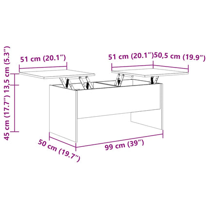 Soffbord vit 102x50,5x46,5 cm konstruerat trä