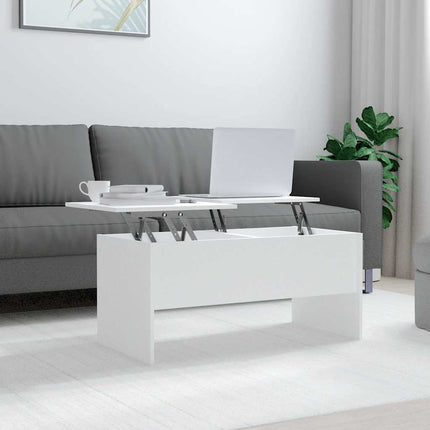 Soffbord vit 102x50,5x46,5 cm konstruerat trä