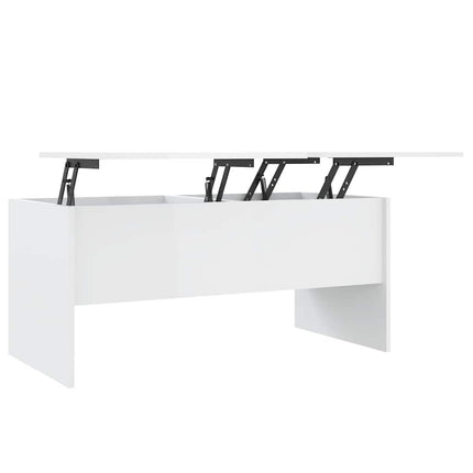 Soffbord vit högglans 102x50,5x46,5 cm konstruerat trä