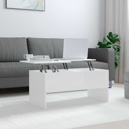 Soffbord vit högglans 102x50,5x46,5 cm konstruerat trä