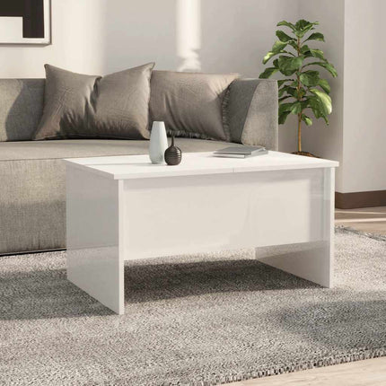 Soffbord vit högglans 80x50x42,5 cm konstruerat trä