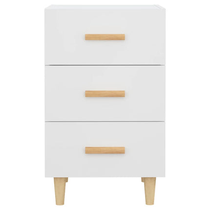 Sängbord vit 40x40x66 cm konstruerat trä