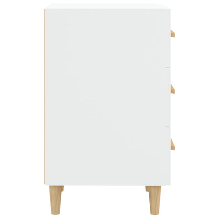 Sängbord vit 40x40x66 cm konstruerat trä