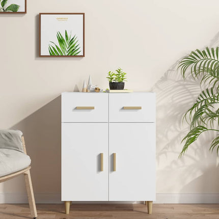 Skänk vit 69,5x34x89 cm konstruerat trä