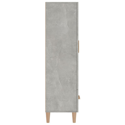Skåp betonggrå 70x31x115 cm konstruerat trä