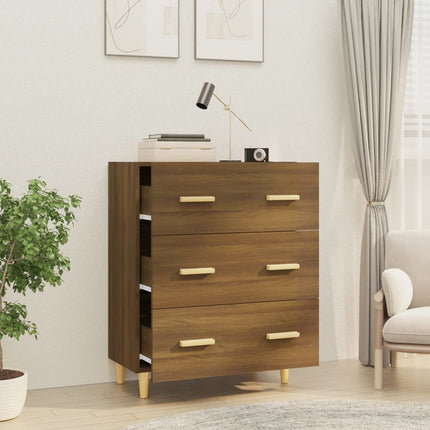Skänk brun ek 70x34x90 cm konstruerat trä