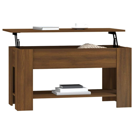 Soffbord brun ek 101x49x52 cm konstruerat trä
