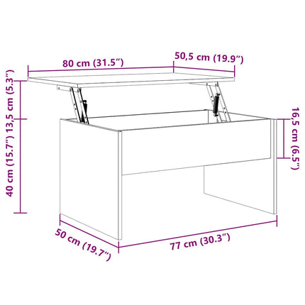 Soffbord brun ek 80x50,5x41,5 cm konstruerat trä