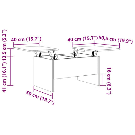 Soffbord rökfärgad ek 80x50x42,5 cm konstruerat trä