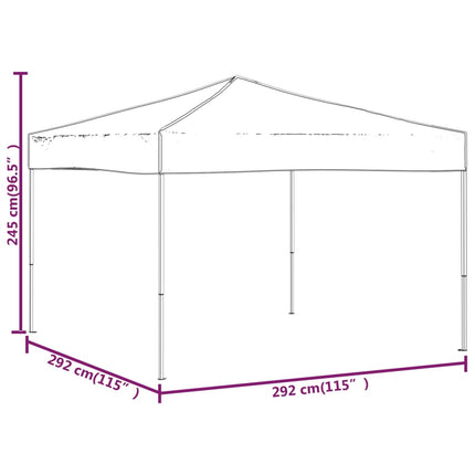 Hopfällbart partytält röd 3x3 m