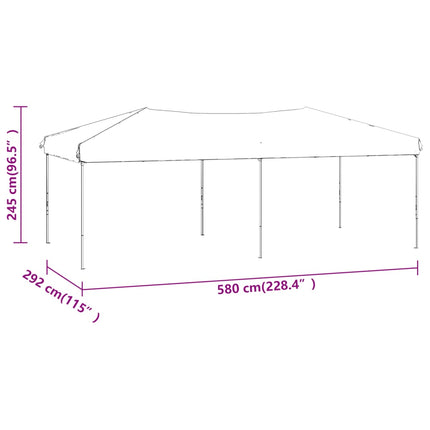 Hopfällbart partytält antracit 3x6 m