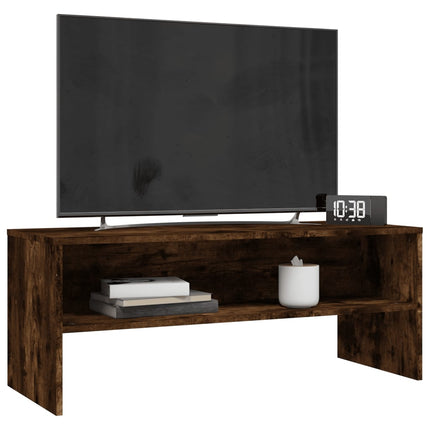 Tv-bänk rökfärgad ek 100x35x40 cm konstruerat trä