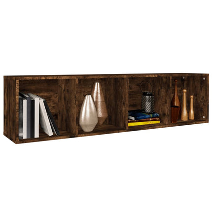 Bokhylla/tv-bänk rökfärgad ek 36x30x143 cm konstruerat trä