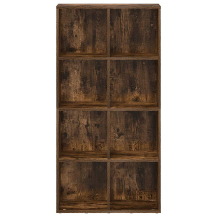 Bokhylla/skänk rökfärgad ek 66x30x130 cm konstruerat trä