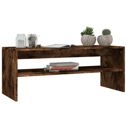 Soffbord rökfärgad ek 100x40x40 cm konstruerat trä
