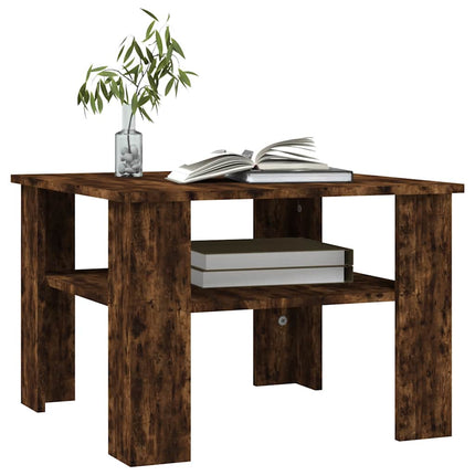 Soffbord rökfärgad ek 60x60x42 cm konstruerat trä