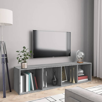 Bokhylla/tv-bänk grå sonoma 143x30x36cm konstruerat trä
