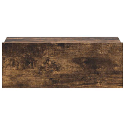 Svävande sängbord rökfärgad ek 40x30x15 cm konstruerat trä