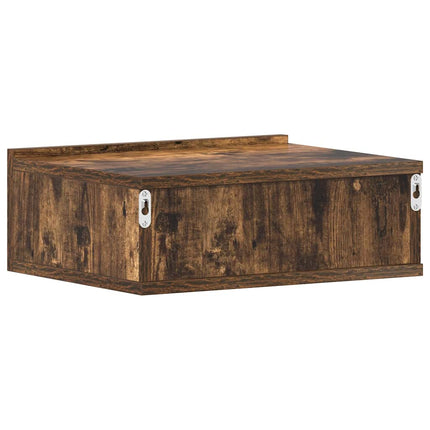 Svävande sängbord rökfärgad ek 40x30x15 cm konstruerat trä