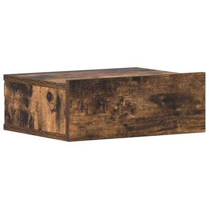 Svävande sängbord 2 st rökfärgad ek 40x30x15 cm konstruerat trä