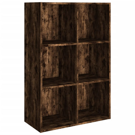 Bokhylla/skänk rökfärgad ek 66x30x98 cm konstruerat trä
