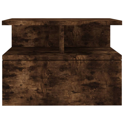 Svävande sängbord rökfärgad ek 40x31x27 cm konstruerat trä