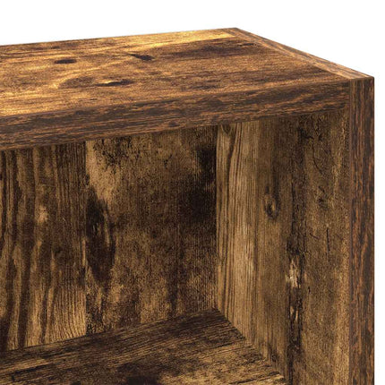 CD-hyllor 2 st rökfärgad ek 21x16x93,5 cm konstruerat trä