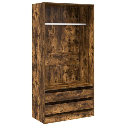 Garderob rökfärgad ek 100x50x200 cm konstruerat trä