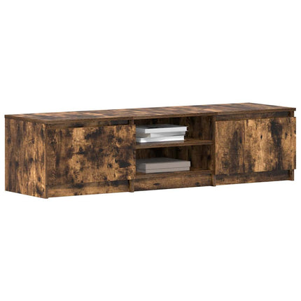 Tv-bänk rökfärgad ek 140x40x35,5 cm konstruerat trä