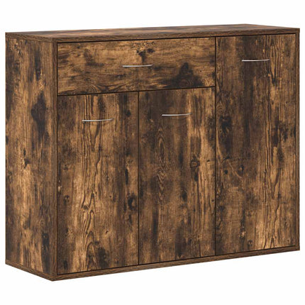 Skänk rökfärgad ek 88x30x70 cm konstruerat trä