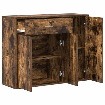 Skänk rökfärgad ek 88x30x70 cm konstruerat trä