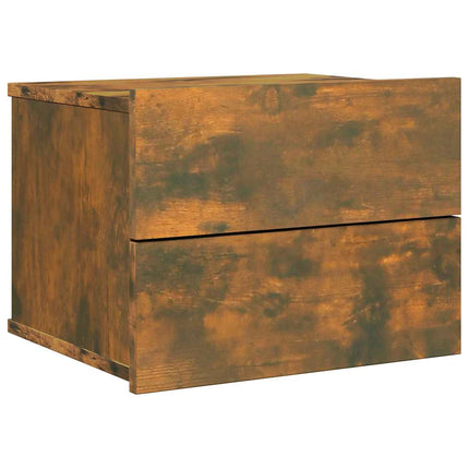Sängbord 2 st rökfärgad ek 40x30x30 cm konstruerat trä