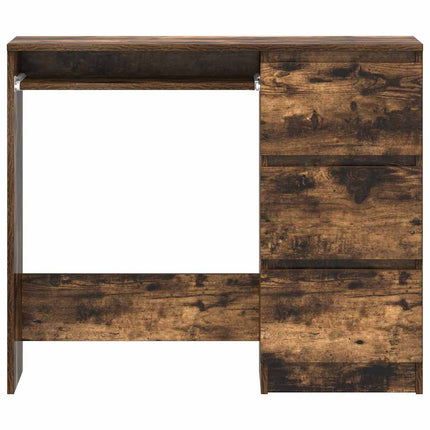 Skrivbord rökfärgad ek 90x45x76 cm konstruerat trä
