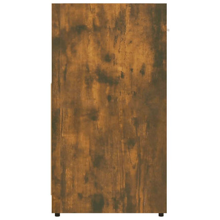 Badrumsskåp rökfärgad ek 60x33x60 cm konstruerat trä