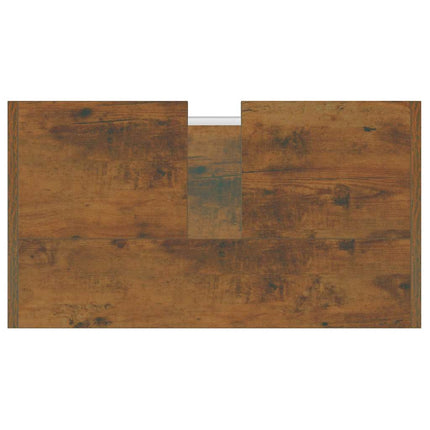 Badrumsskåp rökfärgad ek 60x33x60 cm konstruerat trä