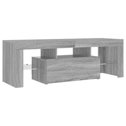 TV-bänk med LED-belysning grå sonoma 120x35x40 cm