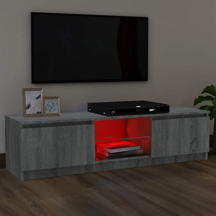 TV-bänk med LED-belysning grå sonoma 120x30x36 cm