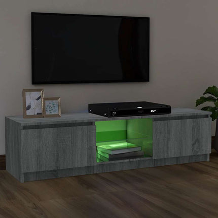 TV-bänk med LED-belysning grå sonoma 120x30x36 cm