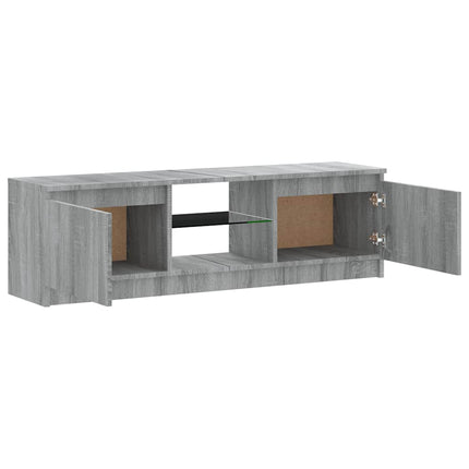 TV-bänk med LED-belysning grå sonoma 120x30x36 cm