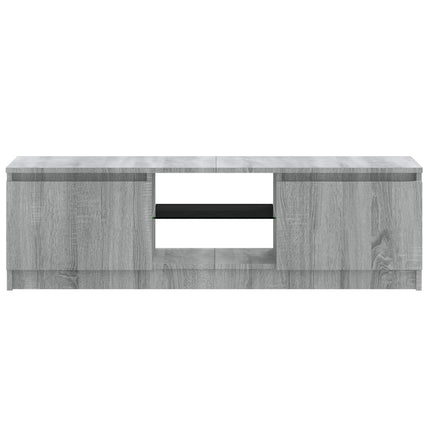TV-bänk med LED-belysning grå sonoma 120x30x36 cm