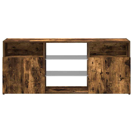 TV-bänk med LED-belysning rökfärgad ek 120x30x50 cm