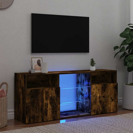 Tv-Bänk Med Led-Lampor 120X30X50 Cm Konstruerat Trä