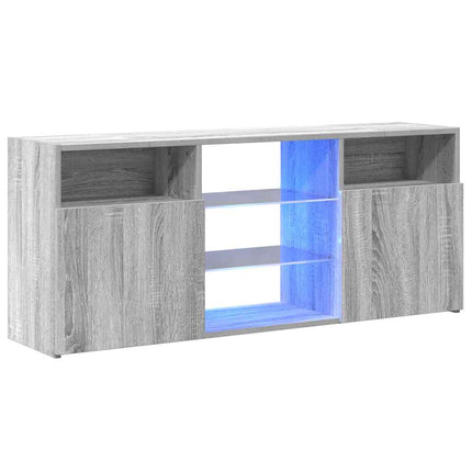 TV-bänk med LED-belysning grå sonama 120x30x50 cm