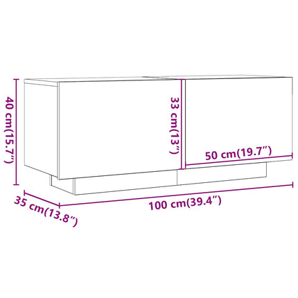 TV-bänk grå sonoma 100x35x40 cm konstruerat trä