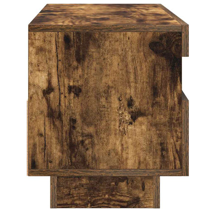 Tv-bänk med LED-belysning rökfärgad ek 100x35x40 cm