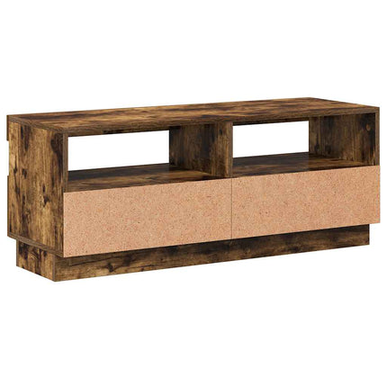 Tv-bänk med LED-belysning rökfärgad ek 100x35x40 cm