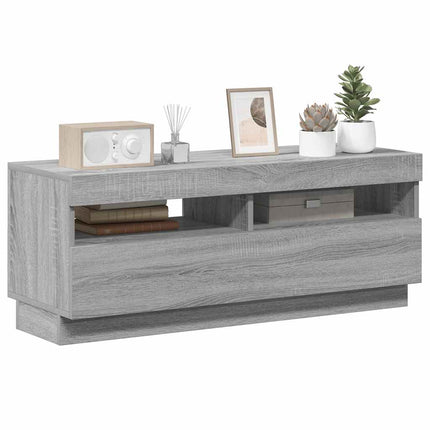 Tv-bänk med LED-belysning grå sonoma 100x35x40 cm