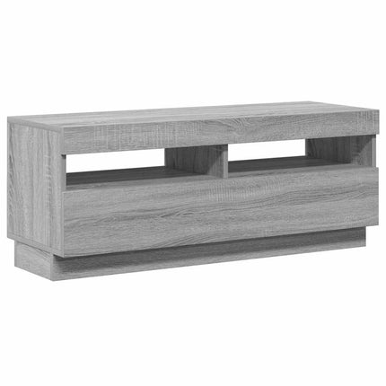 Tv-bänk med LED-belysning grå sonoma 100x35x40 cm